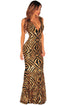 Black Gold Sequins Gown